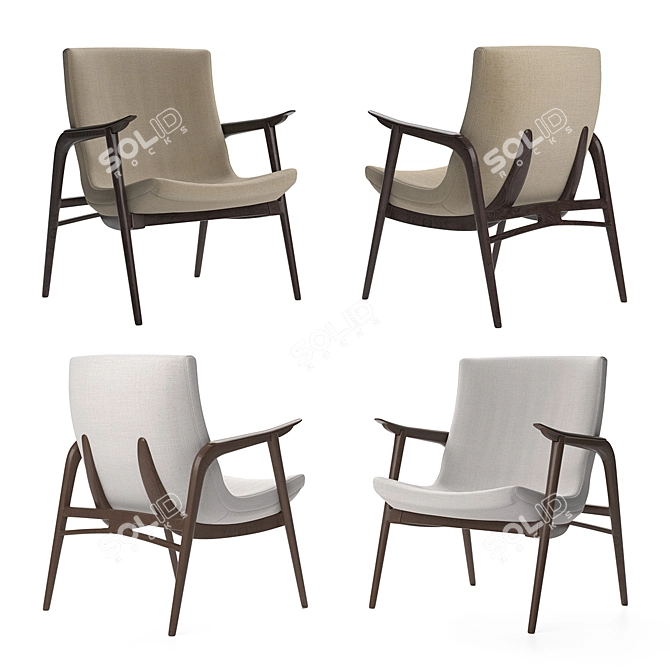 Luxury Sollos Lounge Armchair 3D model image 4