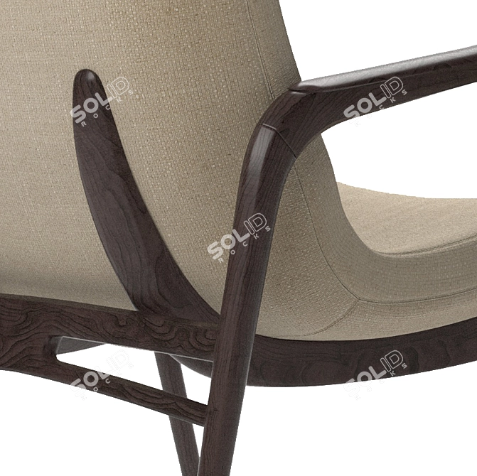 Luxury Sollos Lounge Armchair 3D model image 5