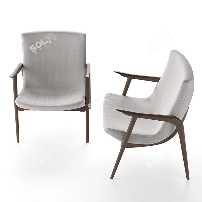 Luxury Sollos Lounge Armchair 3D model image 1