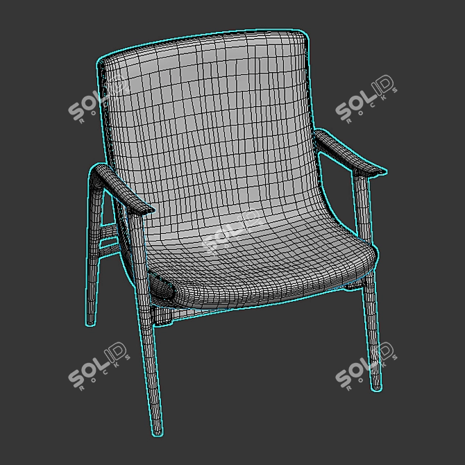 Luxury Sollos Lounge Armchair 3D model image 2