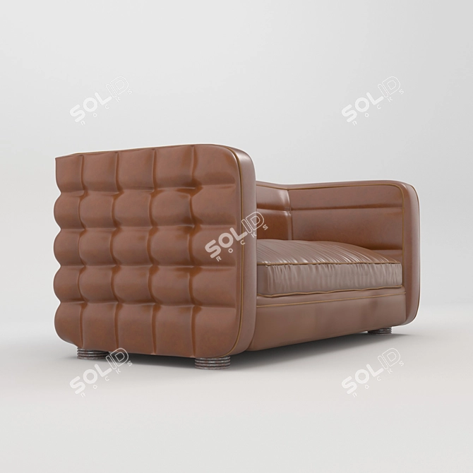 Luxurious Collins Leather Sofa 3D model image 2