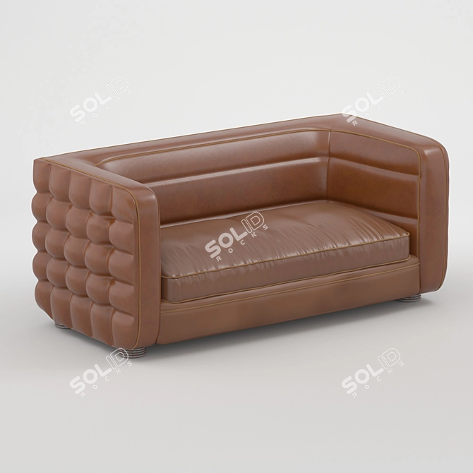 Luxurious Collins Leather Sofa 3D model image 3