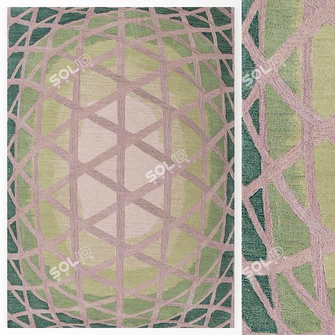 Elegant Oversized Area Rug 3D model image 1