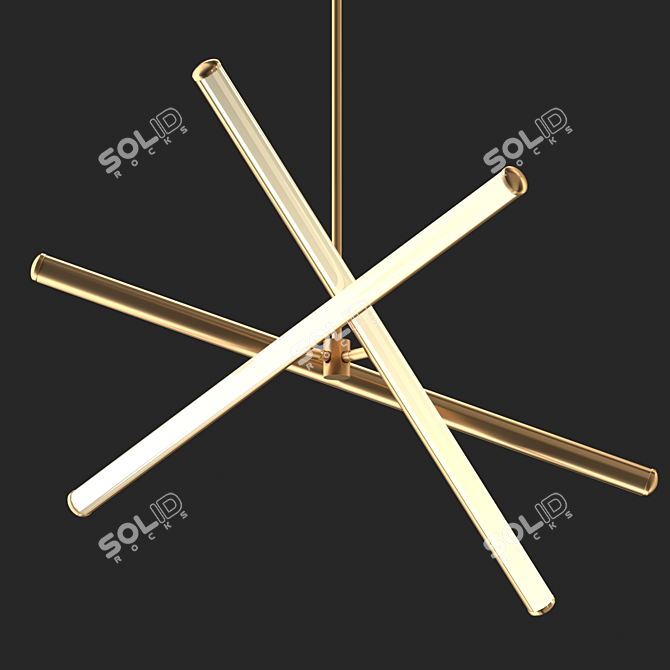 Sleek Adjustable LED Chandelier 3D model image 3