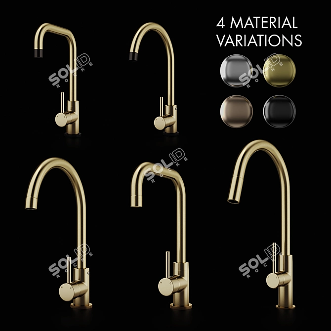 Meir Kitchen Faucets: Elegant & Versatile 3D model image 1