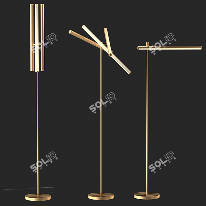 Illuminate your space with the Light Rods LED Floor Lamp 3D model image 2