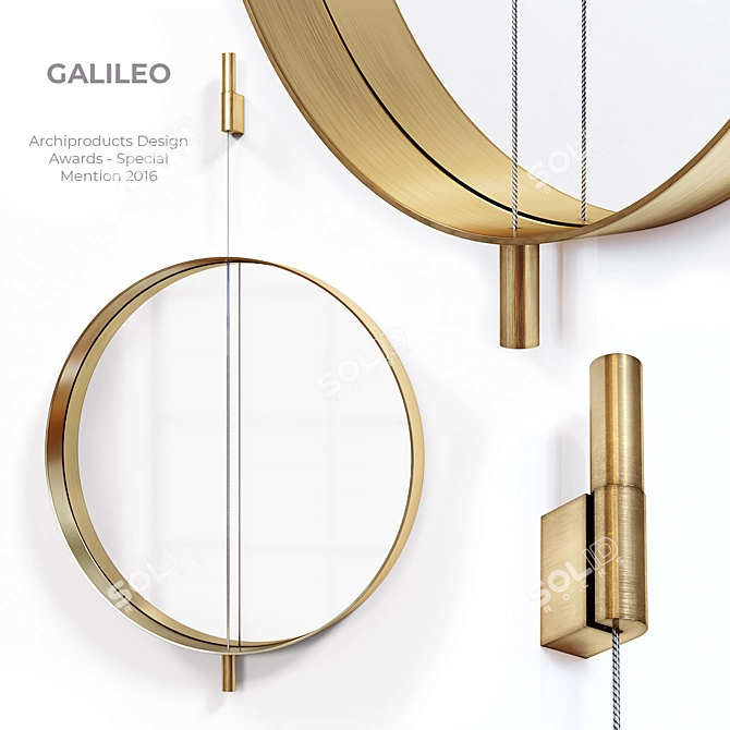 Elegant Galileo Mirror: A Living Divani Masterpiece 3D model image 1