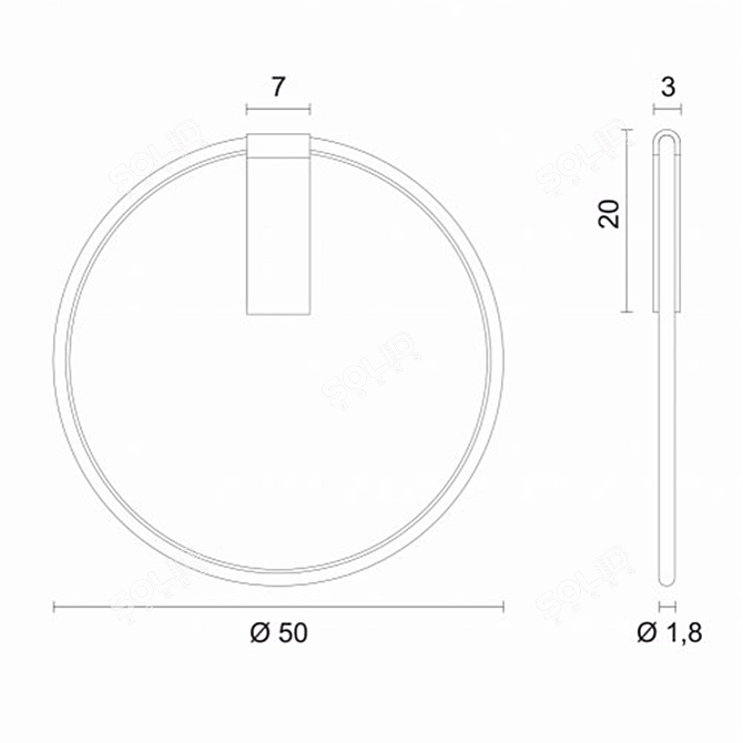 Modern Minimalist Wall Sconce 3D model image 3