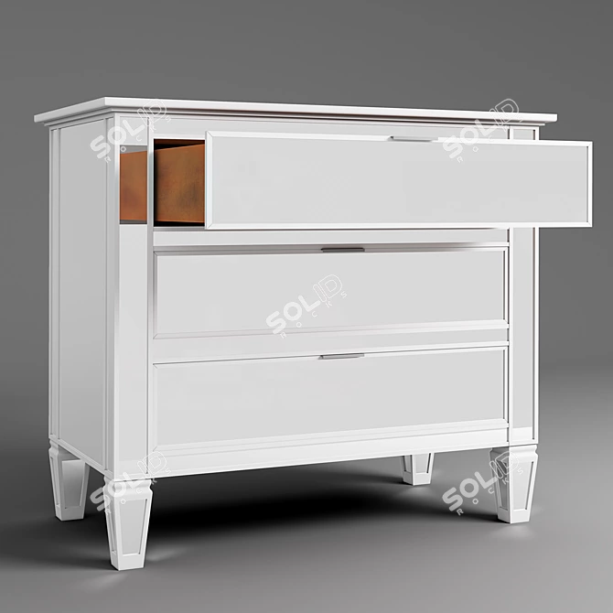 PB Park 3-Drawer Mirrored Dresser 3D model image 1