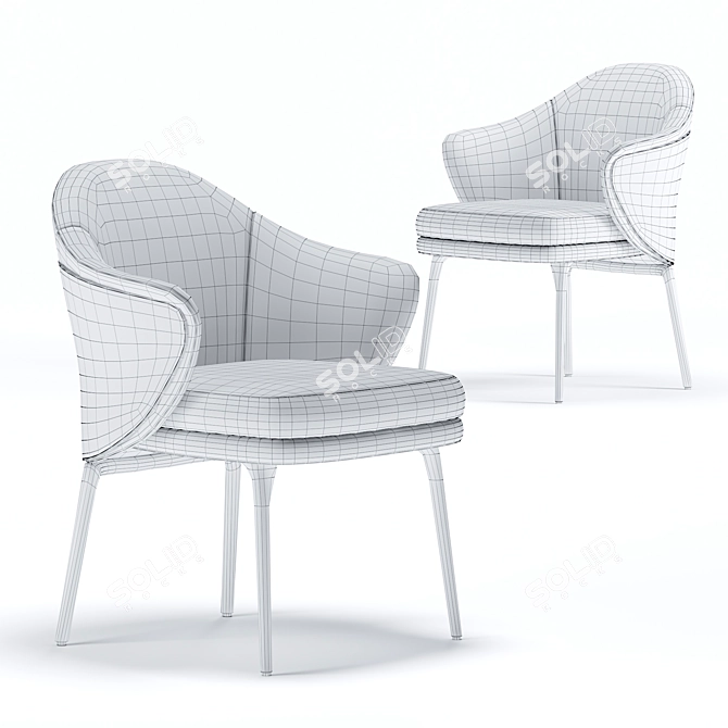 Elegant Angie Dining Chair: Minotti 3D model image 3