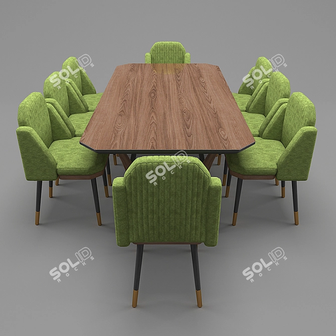 Modern Soft Dining Table HQ 3D model image 3