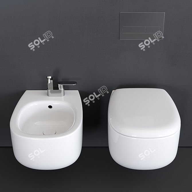 Flaminia Bonola Wall-Hung WC: Sleek Jasper Morrison Design 3D model image 3