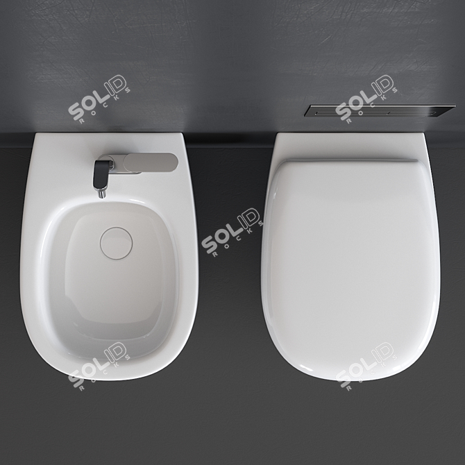 Flaminia Bonola Wall-Hung WC: Sleek Jasper Morrison Design 3D model image 4