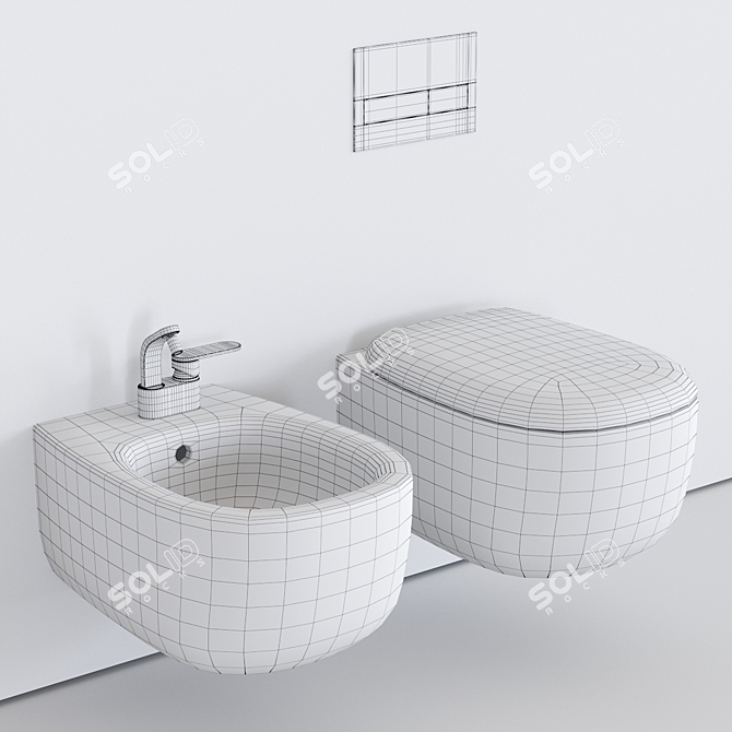 Flaminia Bonola Wall-Hung WC: Sleek Jasper Morrison Design 3D model image 5