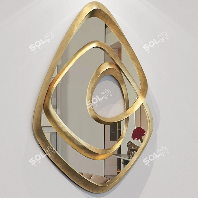 Elegant Cyrillic Mirror by Christopher Guy 3D model image 1