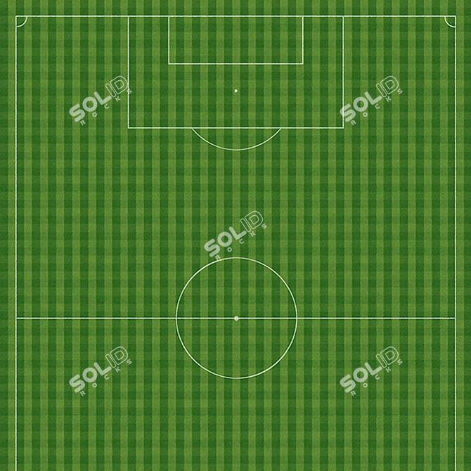 Title: Grassland Delight: High-Res Football Field Texture 3D model image 1