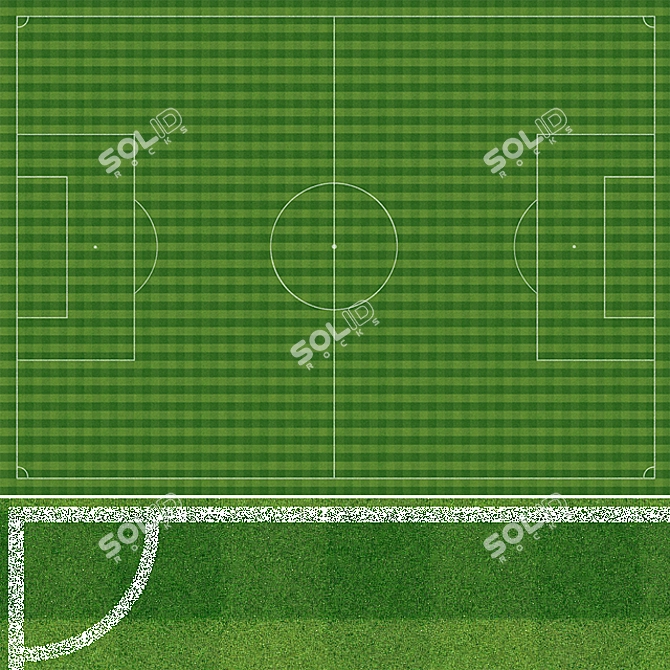 Title: Grassland Delight: High-Res Football Field Texture 3D model image 2