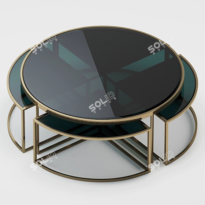 Glamorous Nesting Coffee Table: Eichholtz Padova 3D model image 2