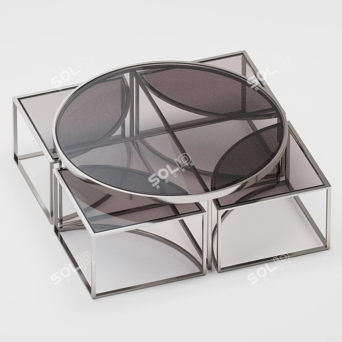 Glamorous Nesting Coffee Table: Eichholtz Padova 3D model image 3