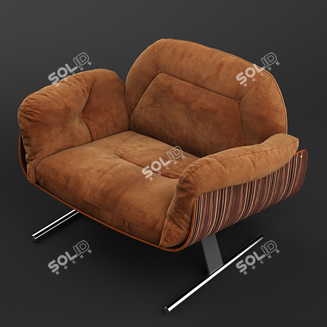 Elegant Executive Lounge Chair 3D model image 2