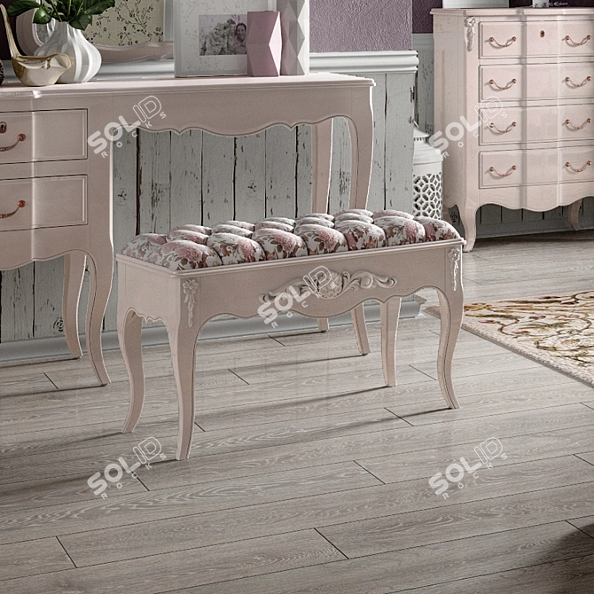 Elegant Provence Bench 3D model image 2