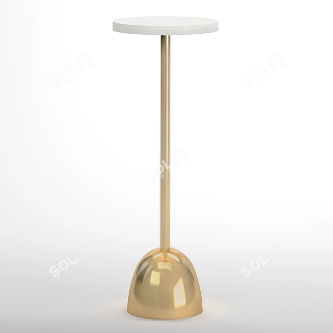 Marble Brass Round Drink Table 3D model image 1