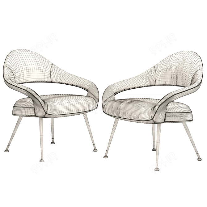 Elegant Letizia Armchair: A Timeless Classic 3D model image 4