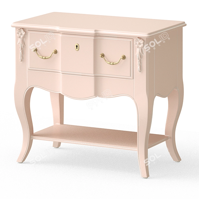 Elegant Provence Bedside Table 3D model image 1