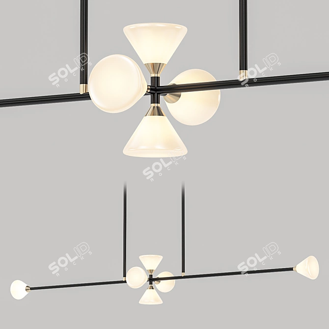 Apollo 6 Chandelier: Designer Elegance 3D model image 1