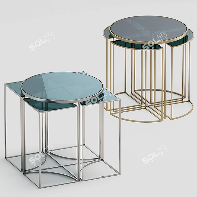 Glamorous Vicenza Smoke Glass Coffee Table 3D model image 1