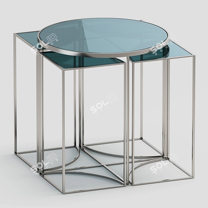 Glamorous Vicenza Smoke Glass Coffee Table 3D model image 2