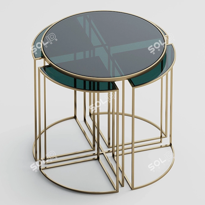 Glamorous Vicenza Smoke Glass Coffee Table 3D model image 3