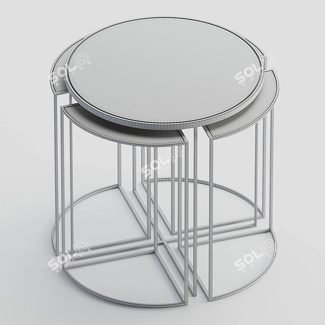 Glamorous Vicenza Smoke Glass Coffee Table 3D model image 4