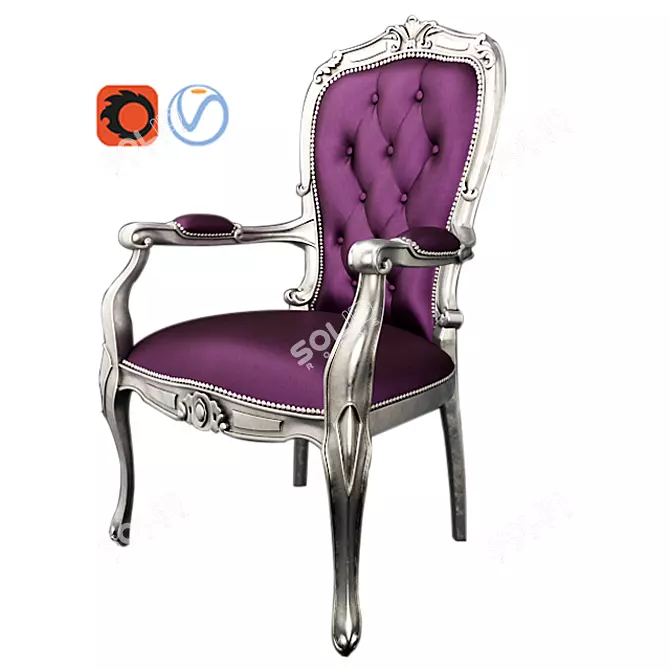 Elegant Vintage Chair 3D model image 2