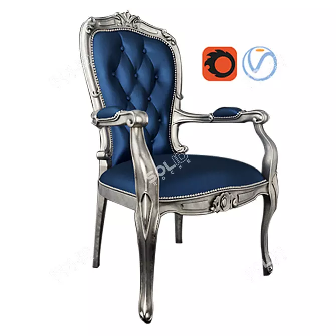 Elegant Vintage Chair 3D model image 3