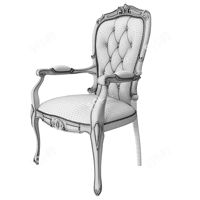 Elegant Vintage Chair 3D model image 4