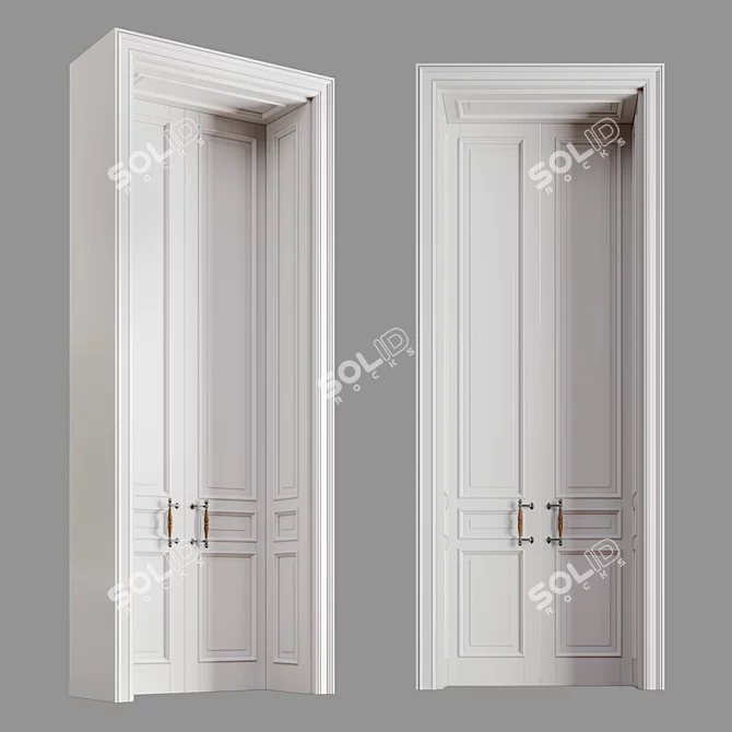 Classic Wood Door 3D model image 1