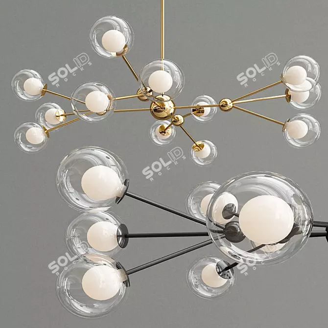 Kaver Shot Chandelier: Modern Design, LED Lights 3D model image 1