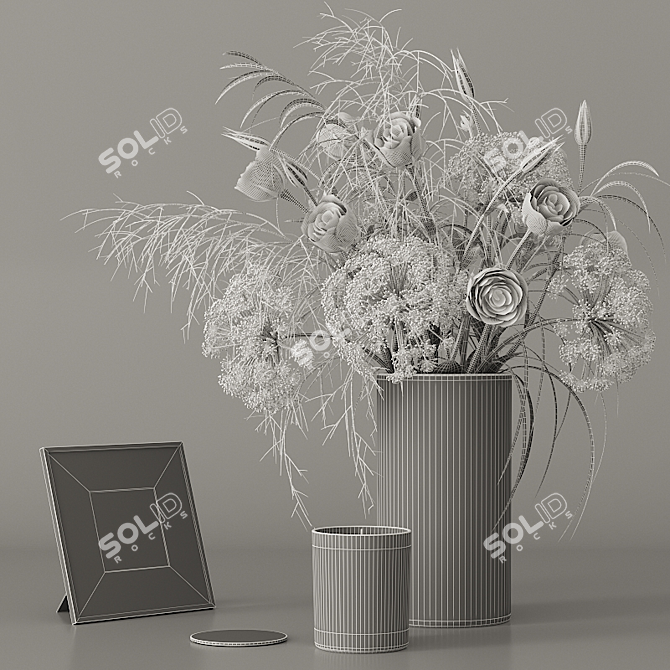 Spring Green Bouquet Decor Set 3D model image 2