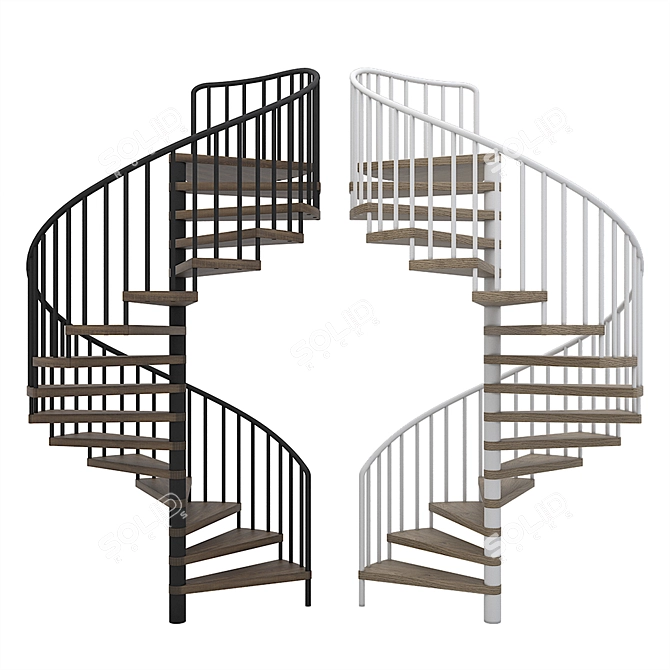 Sleek Spiral Staircase 3D model image 1