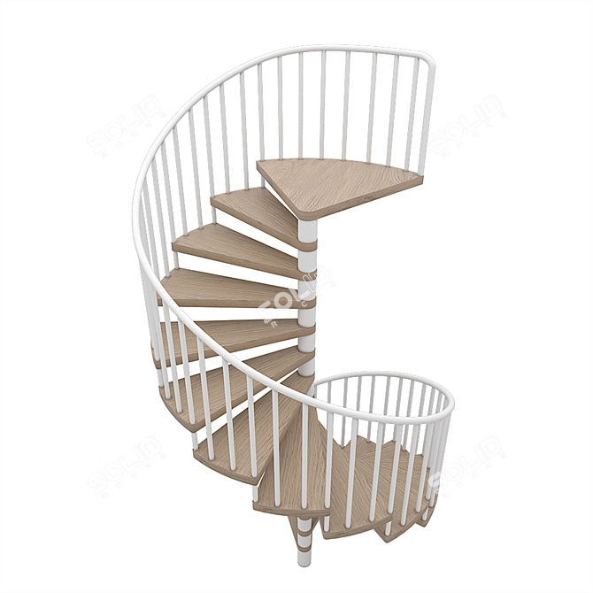 Sleek Spiral Staircase 3D model image 2