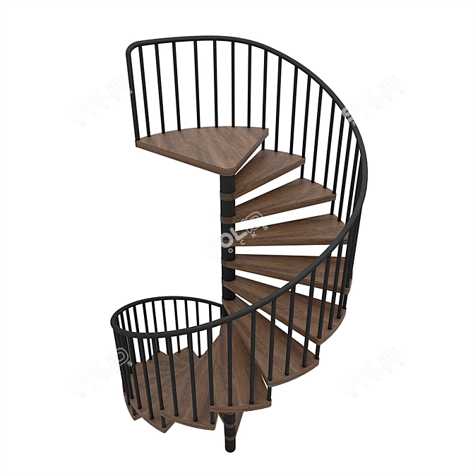 Sleek Spiral Staircase 3D model image 3