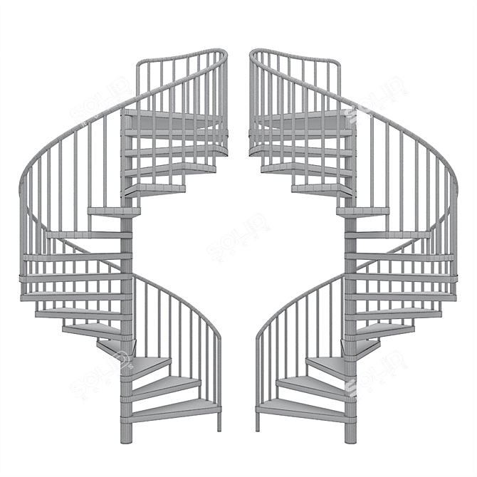 Sleek Spiral Staircase 3D model image 5