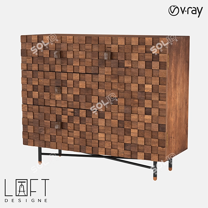 Contemporary Chest of Drawers with LoftDesigne 7089 Model 3D model image 1