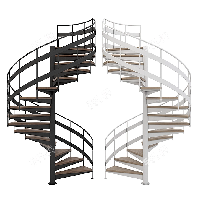 Modern Spiral Staircase 3D model image 1