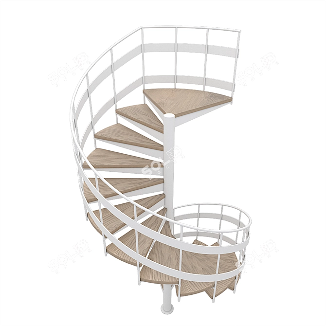 Modern Spiral Staircase 3D model image 2