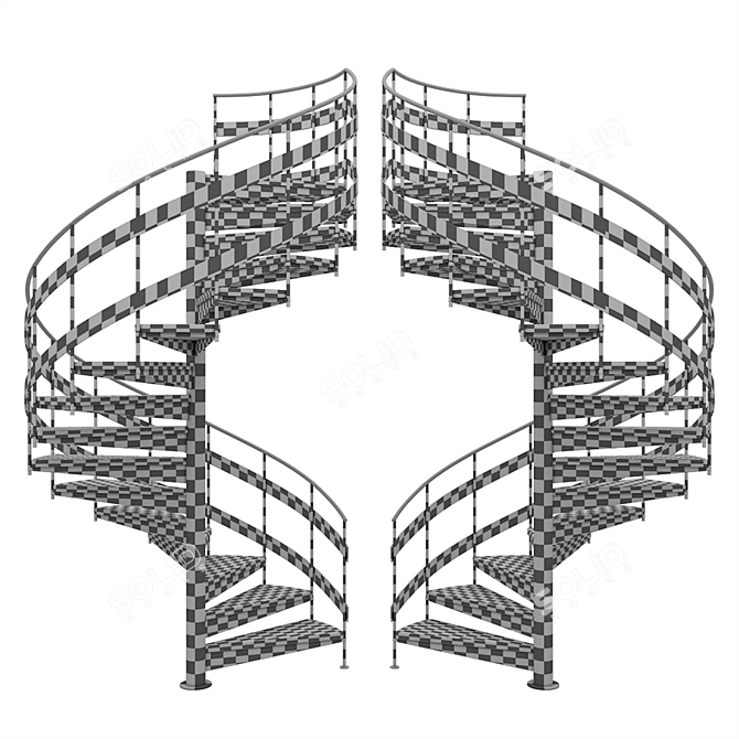 Modern Spiral Staircase 3D model image 4