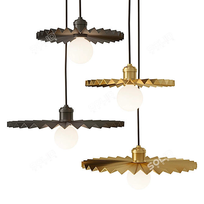 Elegant Omega Pendant Lights 3D model image 1