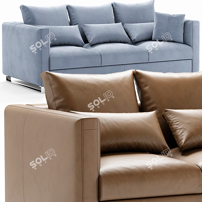 Sleek & Stylish Ligne Roset Estienne Sofa 3D model image 2