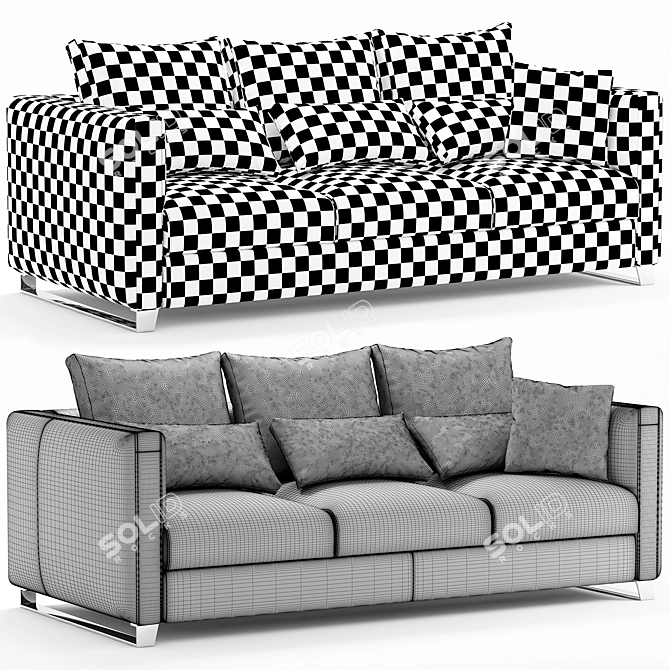 Sleek & Stylish Ligne Roset Estienne Sofa 3D model image 5